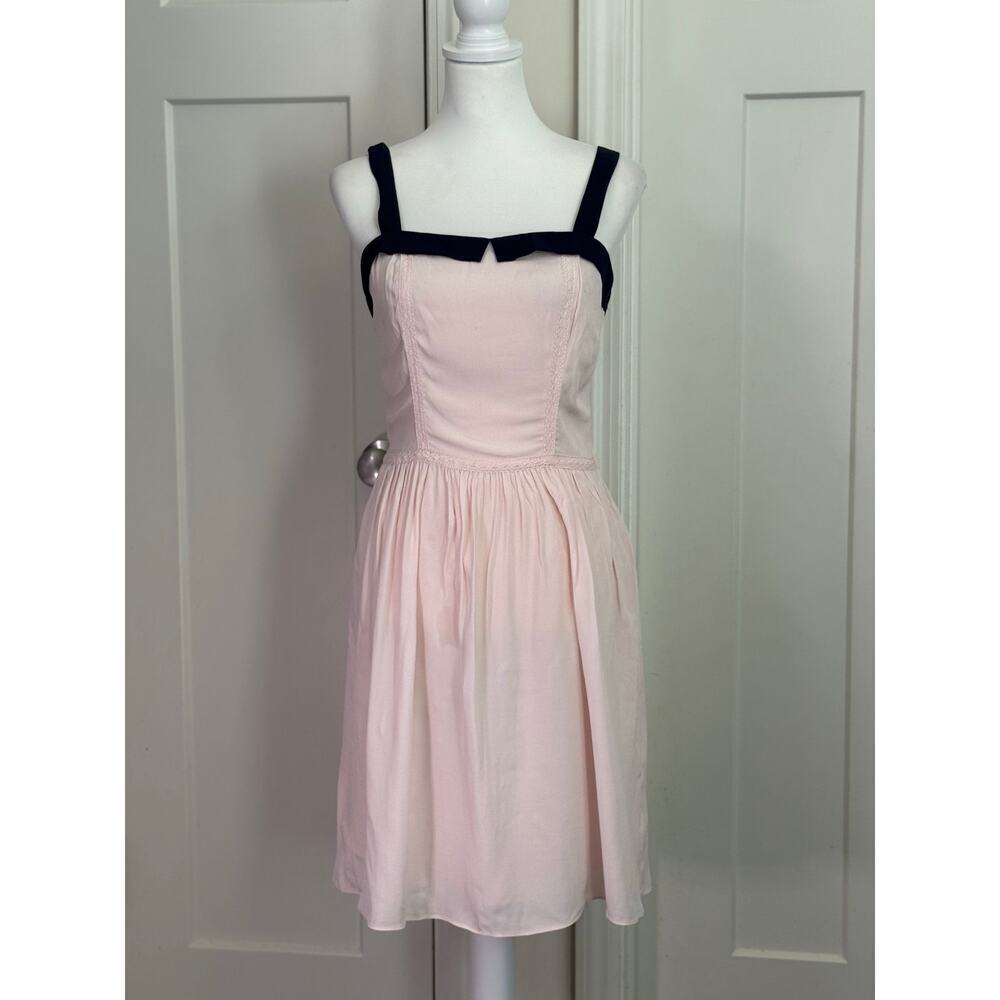 NAF NAF Blush Pink & navy blue Sundress - Size EU 38 US SIZE 6 - Picture 1 of 7